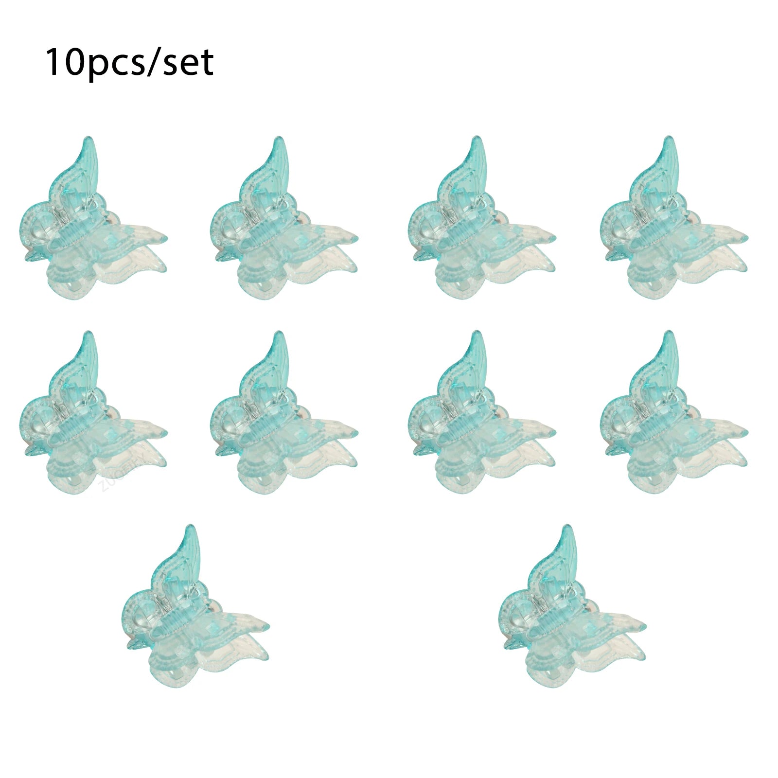 10Pcs Colorful Butterfly Hair Clips Grip Claw Barrettes Mini Gradient Color Hairpin Hair Styling Accessories Tool for Girls Qme Mint Green