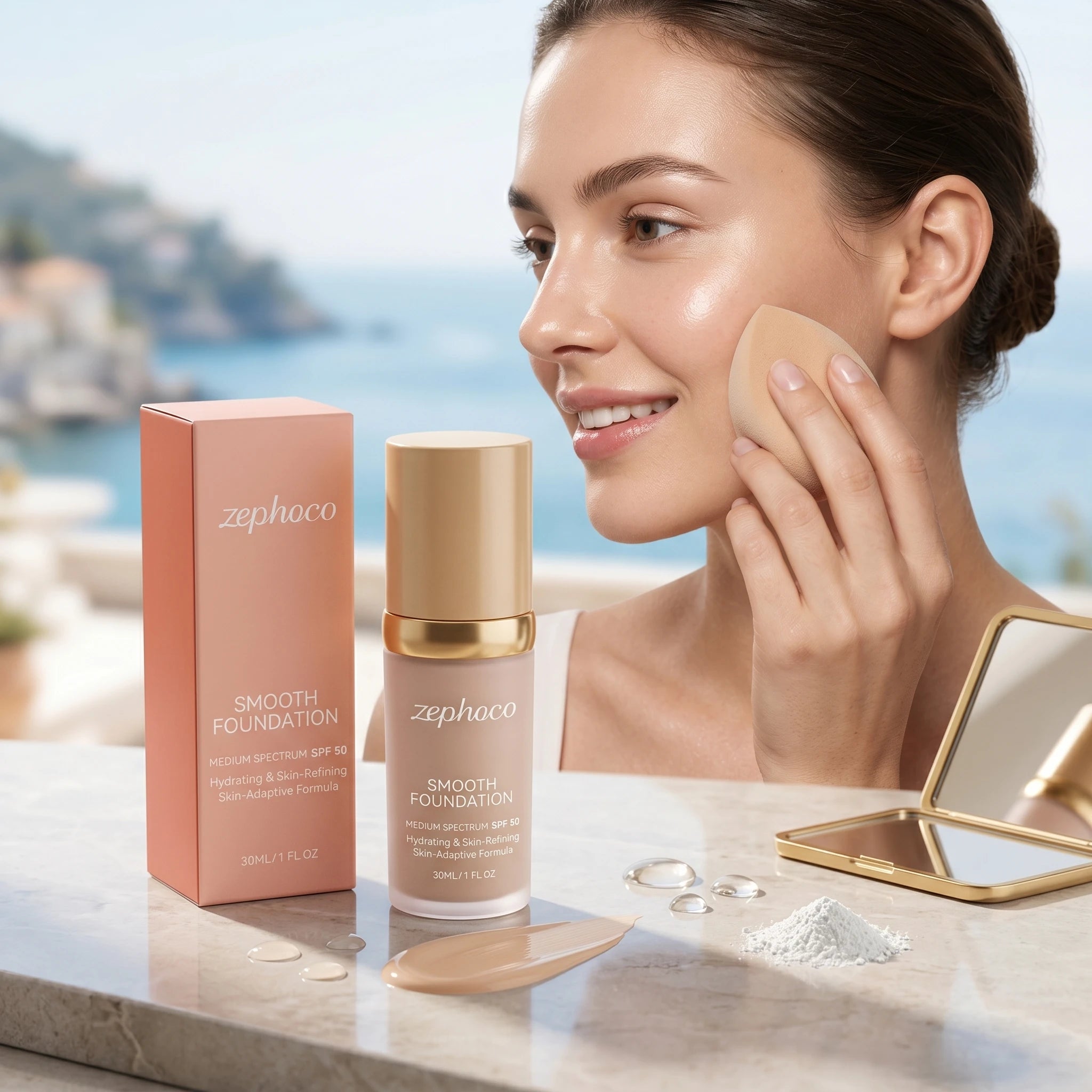 zephoco Color Changing Foundation Sunscreen Spf 50 Anti Aging Lasting Moisturizier Clearing Makeup Base Full Coverage Foundation Qme