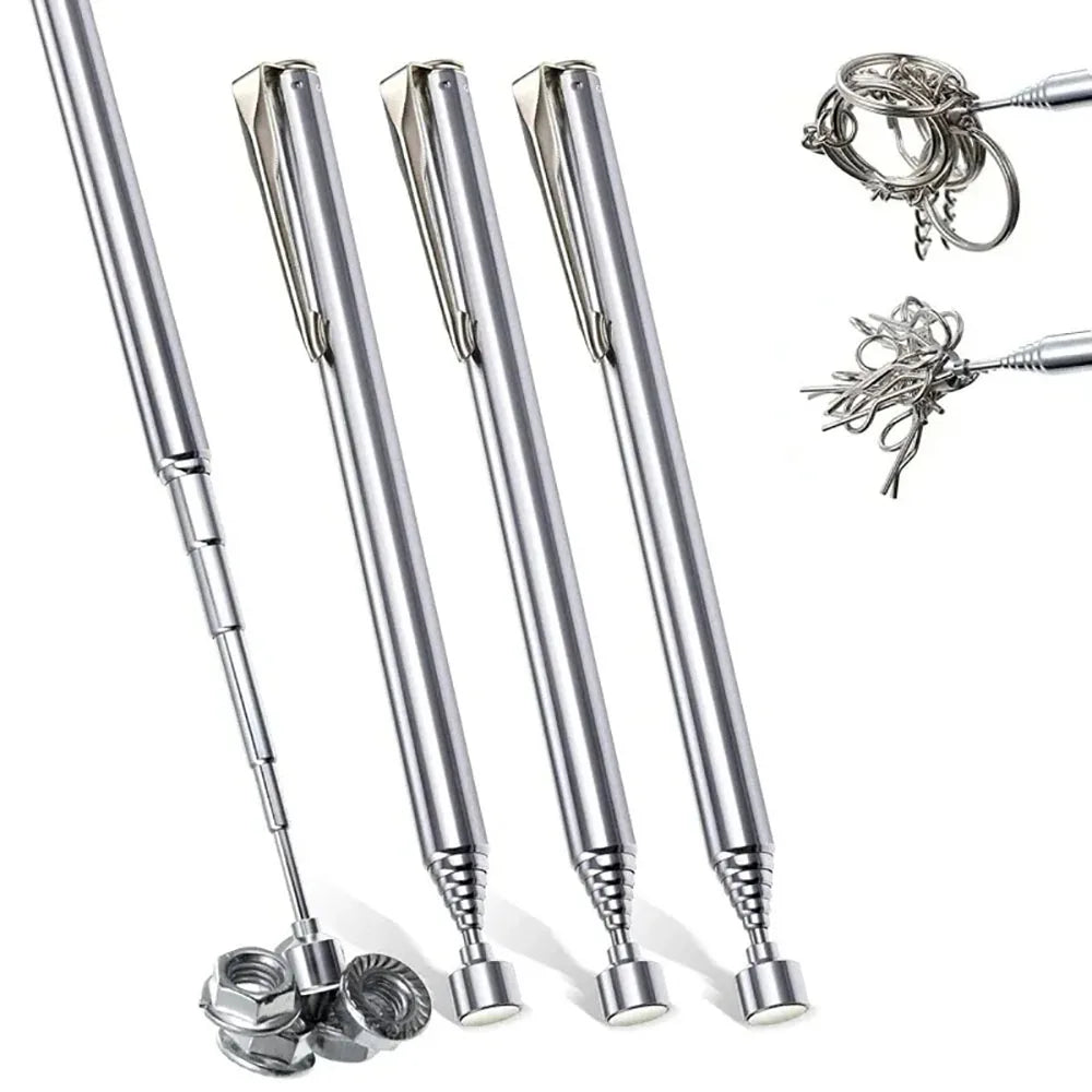 Telescoping Magnetic Pick up Tool Portable Grabbers Reacher Tools with Pocket Clip Telescopic Retrieving Magnet for Mechanic Man Qme