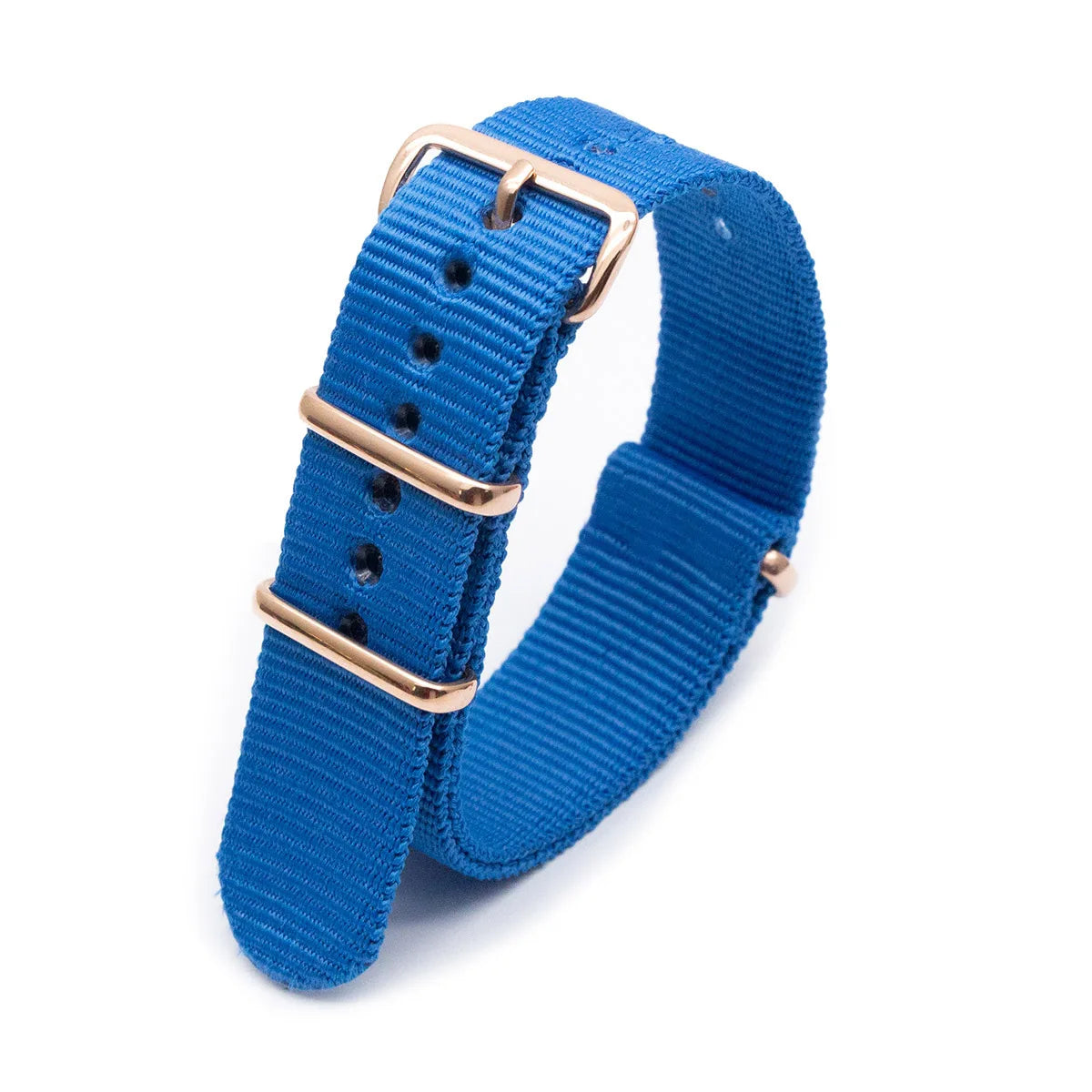 Luxury Nylon Watch Band Rose Gold Metal Buckle Durable Sweatproof Watch Strap 18/20/22/24MM Fashion Wristband For Men Women Qme Sky Blue 18mm