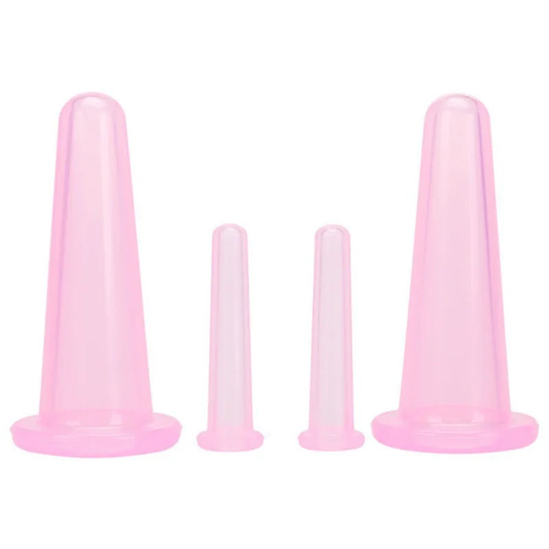 Silicone Vacuum Cupping Massage Jars Anti Cellulite Facial Suction Qme Pink China Mainland