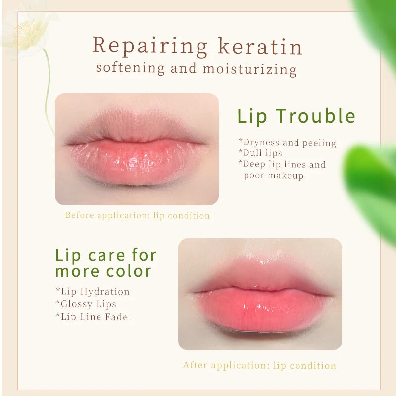 Jelly Crystal Flower Lipstick, Long Lasting Nourishing Moisturizing Anti-Chapped Lip Balm, Temperature Color Changing Lip Gloss Qme