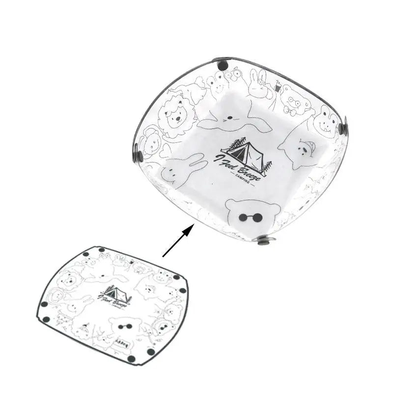 1 Foldable Bowls Cups Plates Food-safe PP Material Portable Tableware Qme Plate
