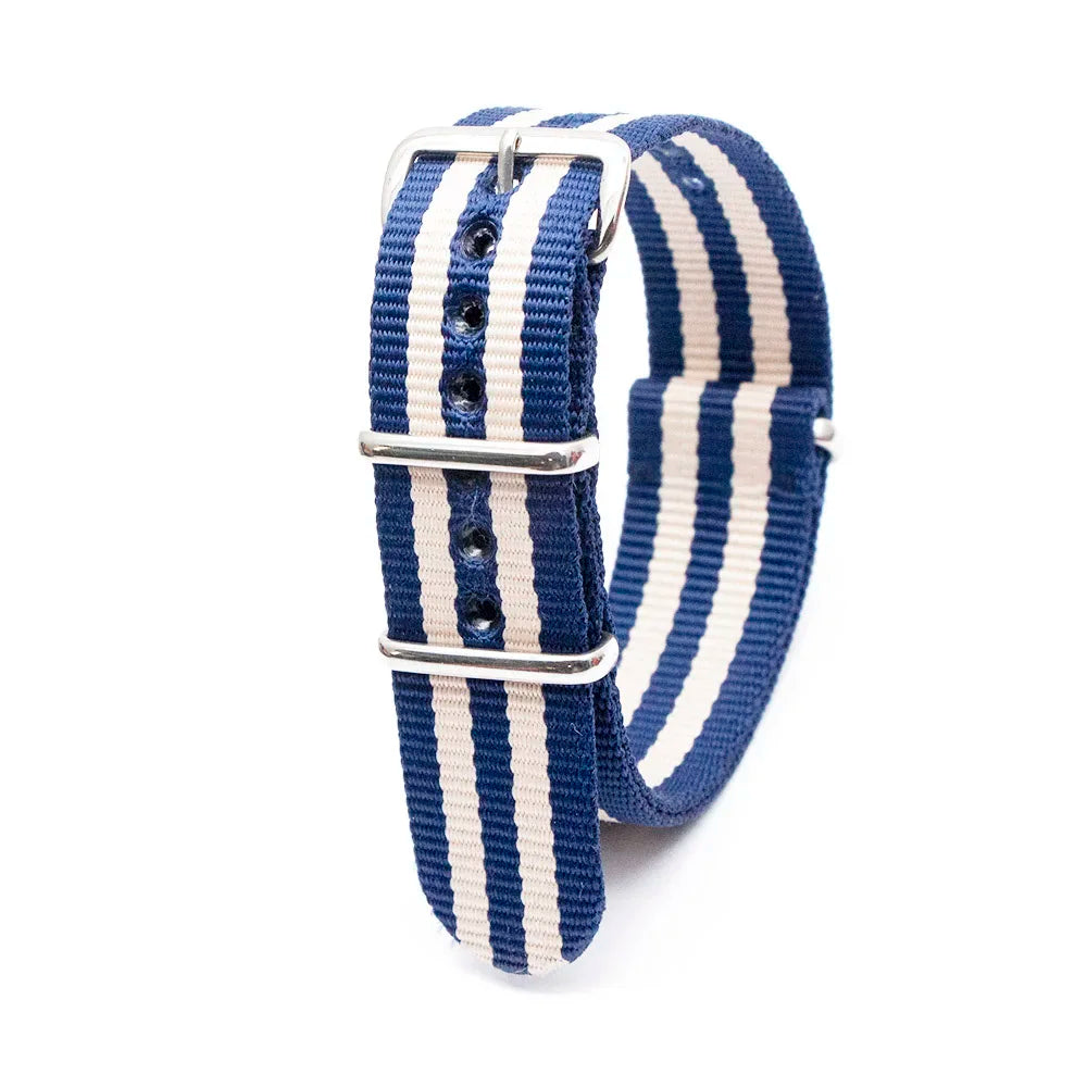 Durable Striped Nylon Wristband Bracelet Watch Band Universal Strap