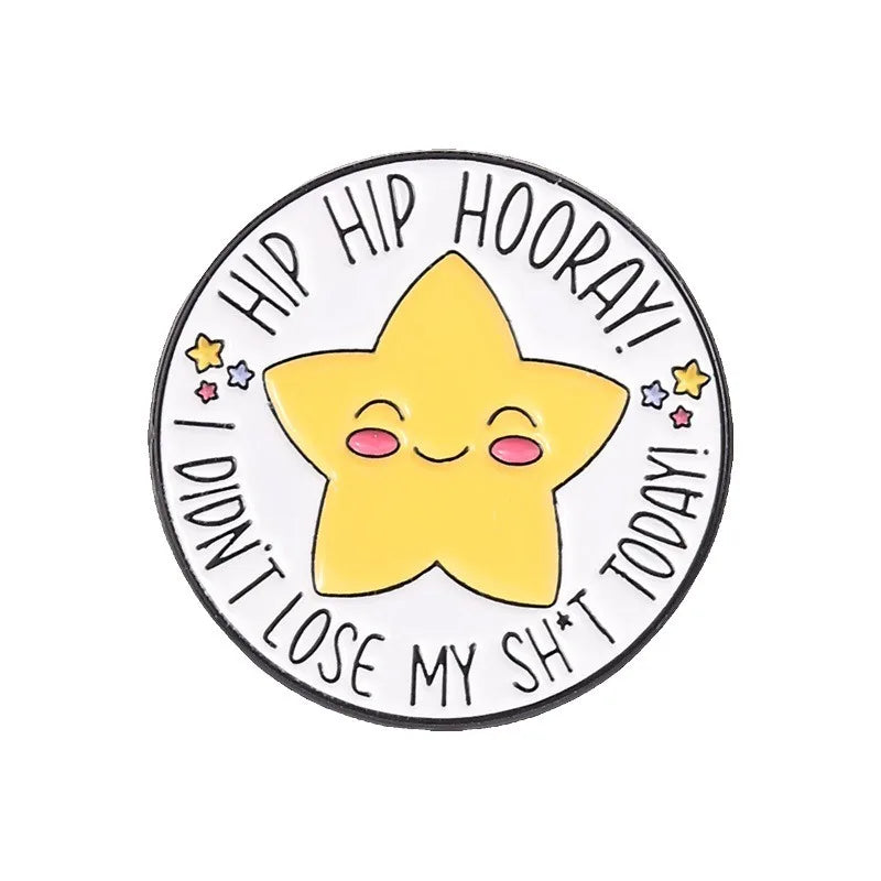 Cute Golden Star Metal Enamel Brooch Shiny Pentagram Lapel Pin Minimalist Fashion Accessories for Backpack Clothes Hat Bag Decor Qme style1