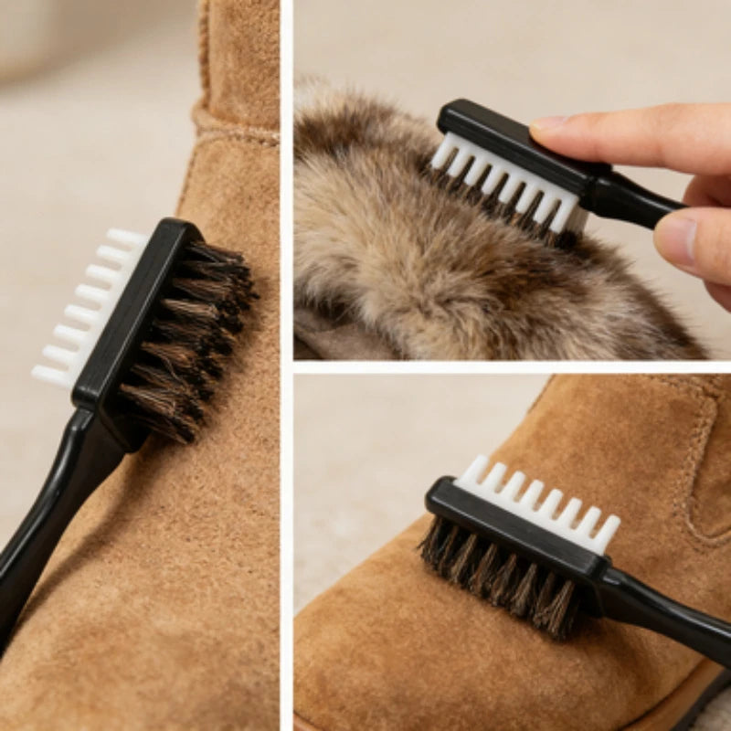 2 In1 Shoe Cleaning Brush Double Head Design Brush Plastic Handle Sneaker Boot Stain Dirt Remover Brush For Leather Canvas Shoes Qme