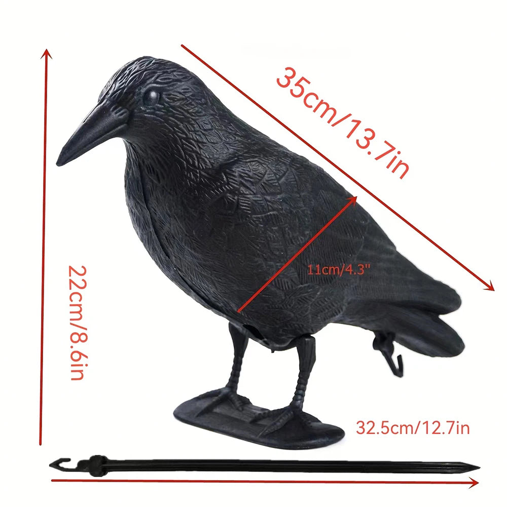 Crow Decoration Simulation Plastic Crow Decoration With Footposts Courtyard Garden Qme