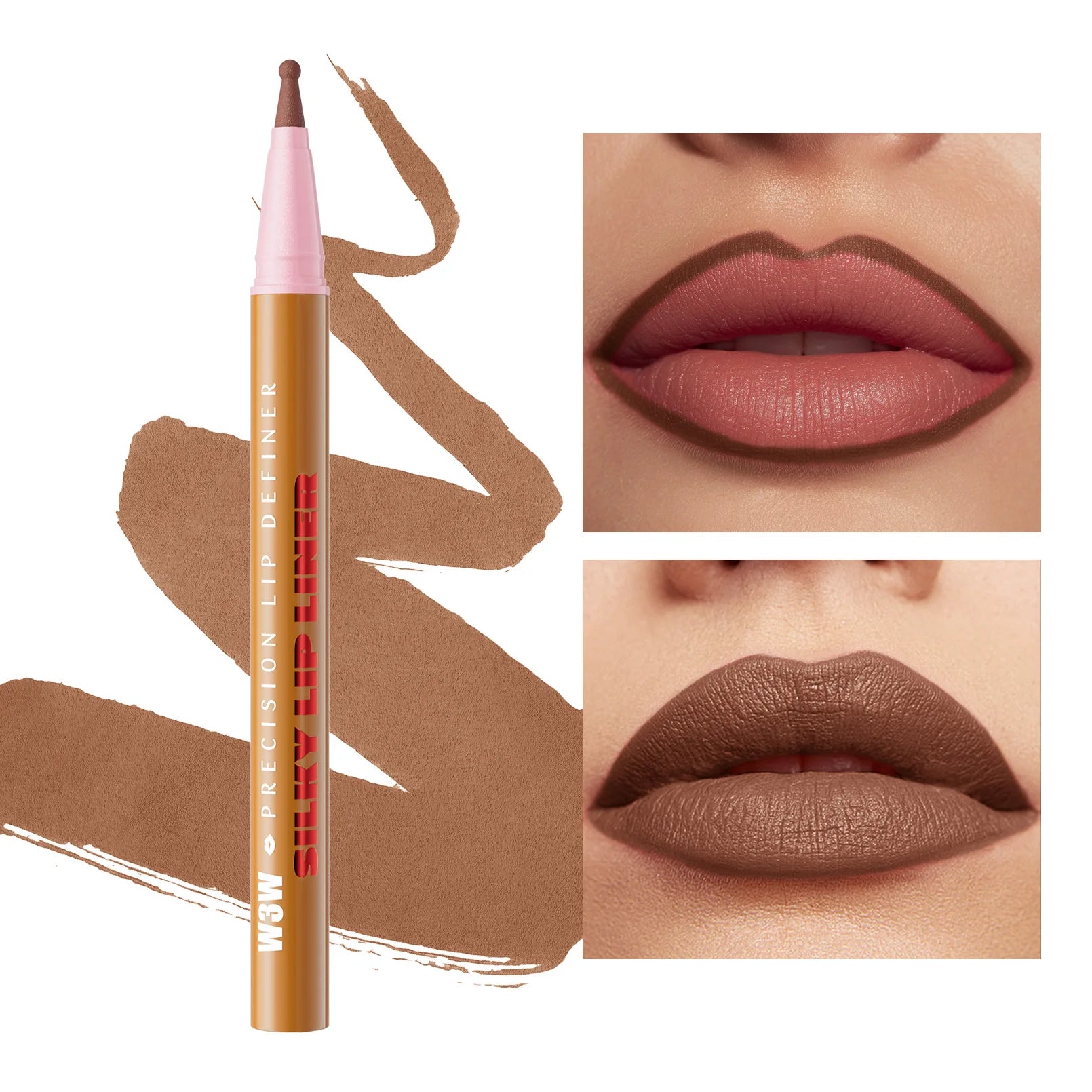 Waterproof Long Lasting Lip Liner Pencil, High Pigment Smooth Matte Lip Liner, Sweatproof Non-Fading Lip Contour Makeup Qme