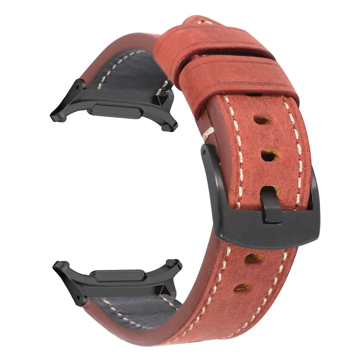 Leather Strap for Samsung Galaxy Watch 7 Ultra 47mm Quick Release Bracelet Wristband for Galaxy Watch Ultra Watchband 22mm Band Qme red black Galaxy 7 Ultra 47mm