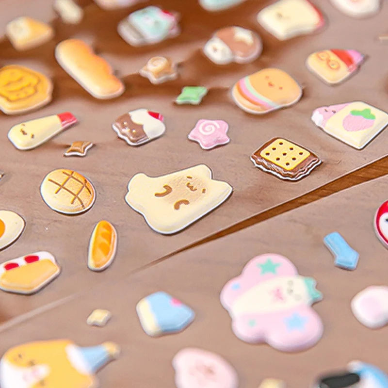 Cute & Healing Puffy Stickers, High-Value 3D Decorative Material for Journals & Guka, Must-Have for Student Stationery Lovers Qme