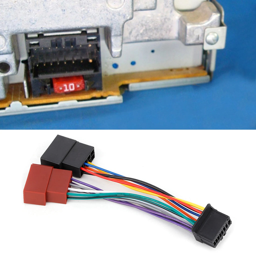 Stereo Harness 16pin Stereo Harness Car Stereo Harness 16pin Port to Mini Iso 8pin Plug Wiring Cable Fits for 2003‑on Qme