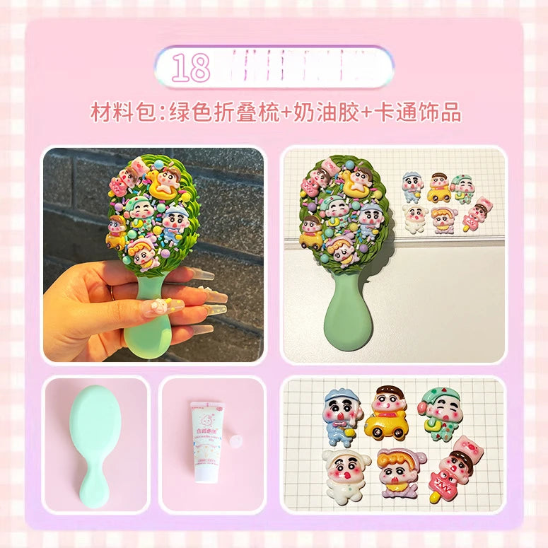 Hello Kitty Kuromi DIY Cream-colored Air-cushion Comb Materials