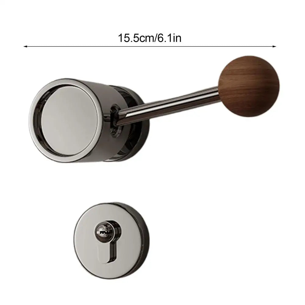 Interior Door Lock Mute Security Door Bar Modern Security Door Bar Rocker-Type Door Knobs Interior With Lock For Bedroom Or Qme Silver China Mainland