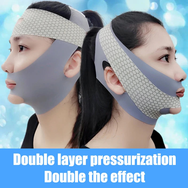 Double Chin Face Thining Band Massage Face-lift Sleep V Shaper Facial Qme