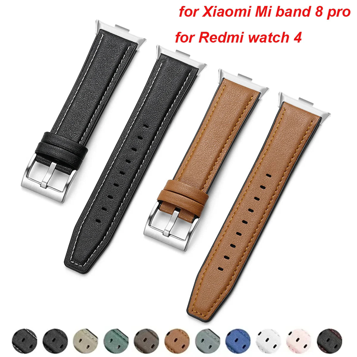 Band Leather Bracelet for Redmi watch 4 Wrist Strap for Xiaomi Mi band 8 pro watchband Smart watch Sports Strap Accessoeies Qme