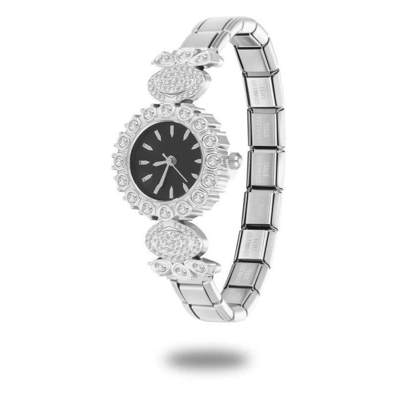 New 1PC Women's DIY 9mm Width Italian Elastic Charm Stainless Oval Simple Watch Bracelet Bangle For Party Friend Jewelry Gift Qme Style 40