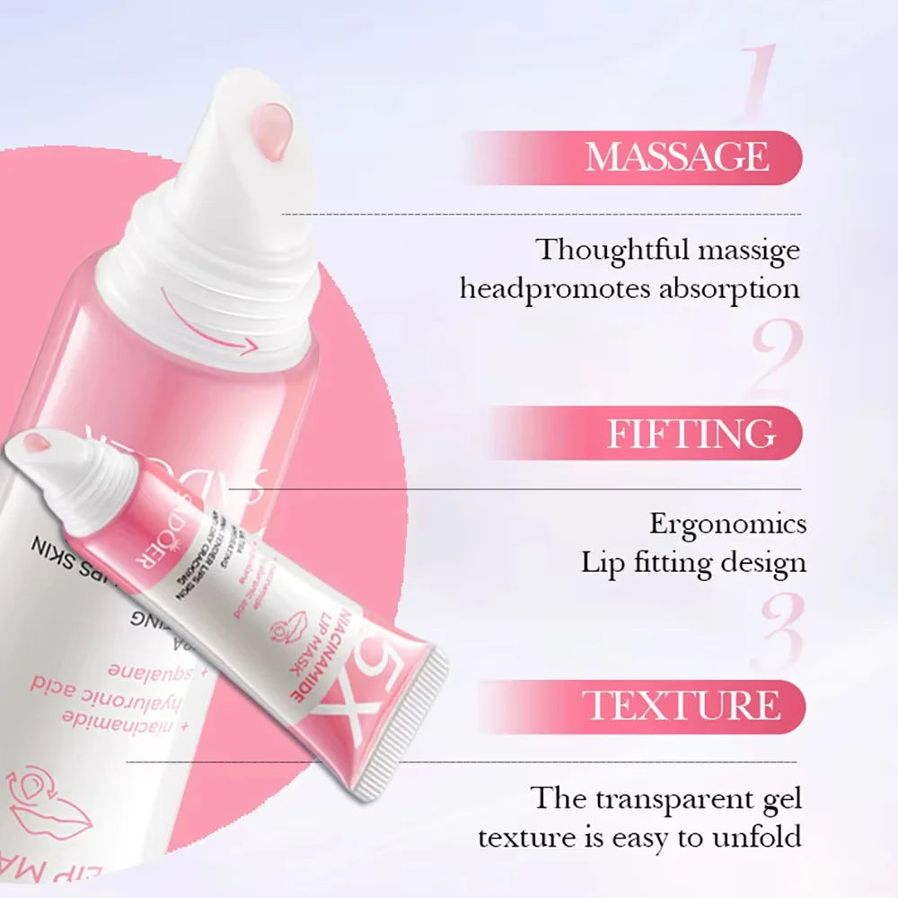 5X Niacinamide Plumping Lip Mask Faded Lip Lines Dead Skin Intense Hydration & Anti-Dryness For Soft Pink Lips Care Chapped Lips Qme
