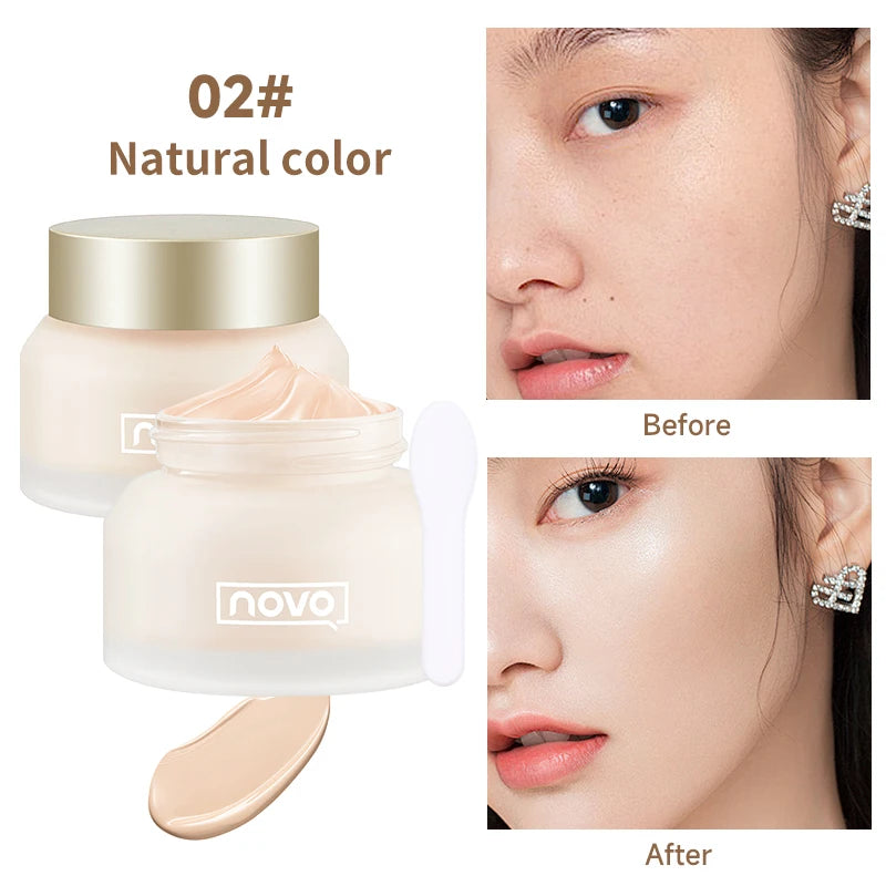 Moisturizing Matte Foundation & BB Cream,Full Coverage Concealer,Long Lasting,Oil Control,Waterproof,Non-Clumpy, Evens Skin Tone Qme 02