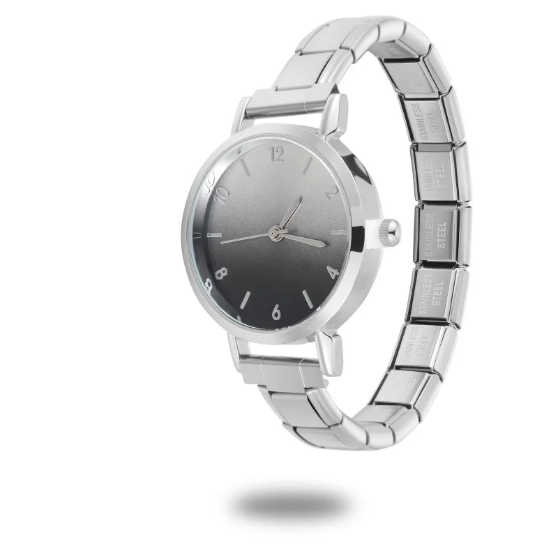 Fashion Women's Stainless Steel Round Blush Watch DIY High Quality Watch Bracelet Bangle For Party Friend Birthday Jewelry Gifts Qme Style 34