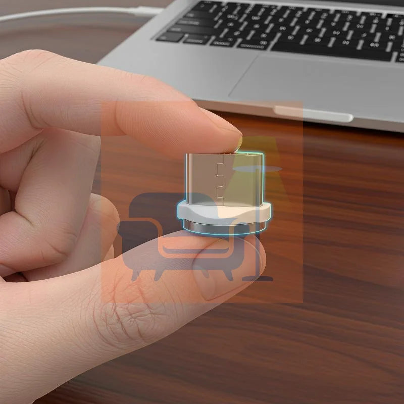 10Pcs Type C Magnetic Charging Head 2.4A Fast Charge Data Transmission Replacement Aluminum Alloy Connector Qme