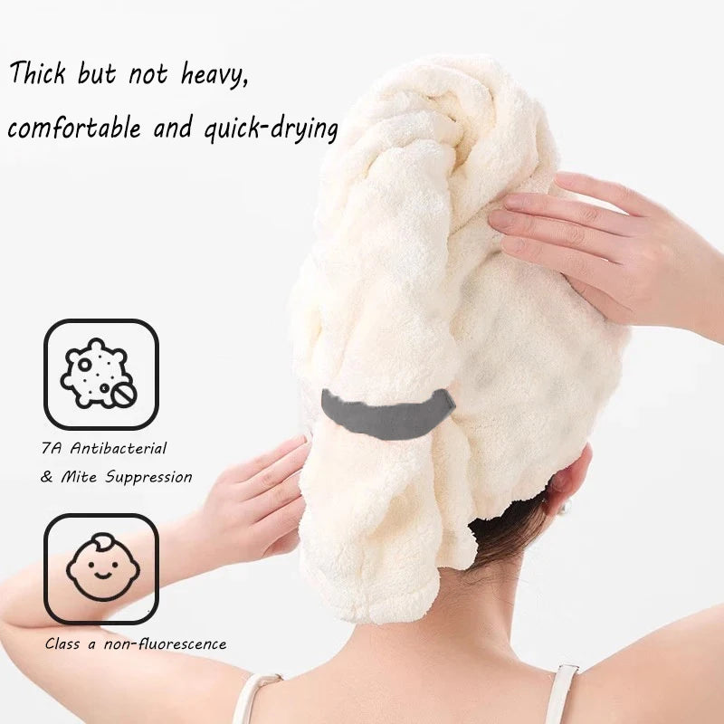 Microfiber Hair Towel Extra Large Wrap Quick Dry Elastic Band Ultra Qme