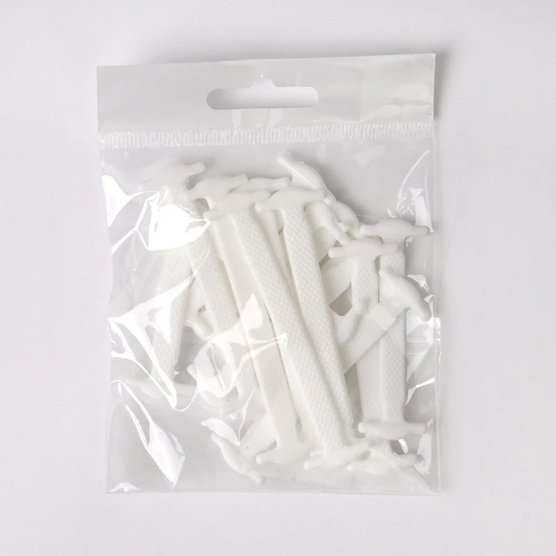 Lazy Shoelace Silicone Quick Lace Elastic Women Men No Tie Kids Adult Qme WHITE China Mainland
