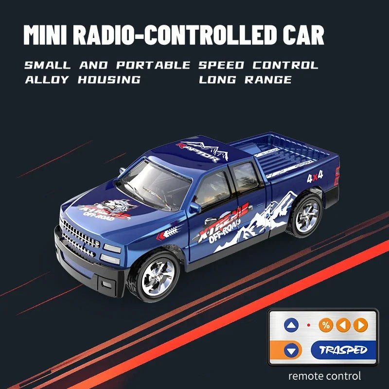 RC Cars 2.4G Alloy Mini Remote Control SUV Drifts Electric Off-road Vehicle Racing Truck Model Toy Boy Child Kids Birthday Gifts Qme Blue