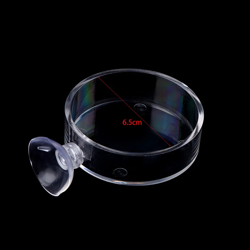 Aquarium Feeder Tube Dish Transparent Fish Tank Shrimp Snail Food Qme round basin
