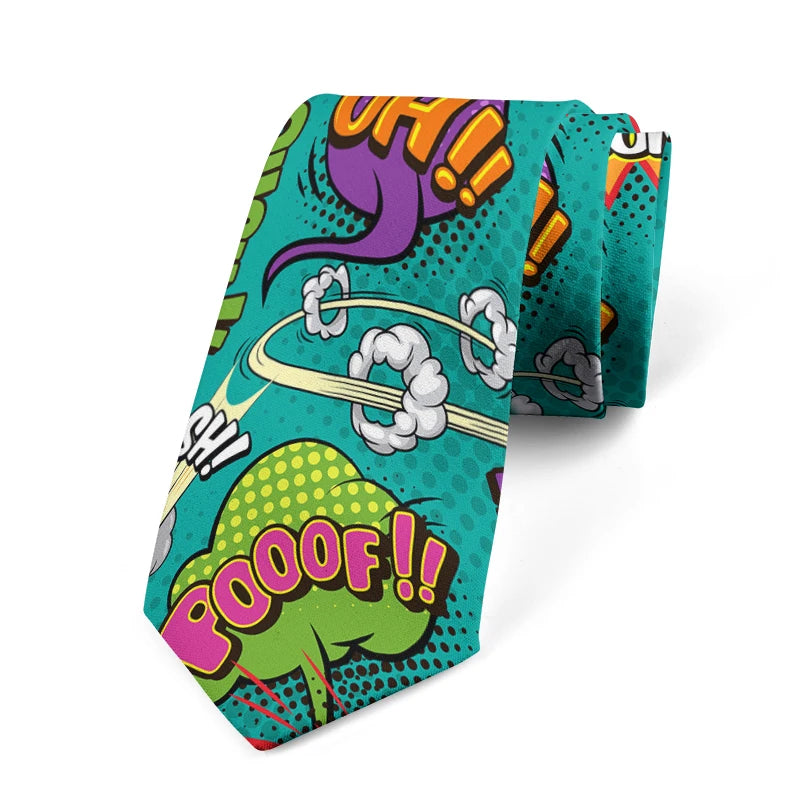 Trendy Players Street Art Tie Casual Fashion Funny Men's Wedding Qme style1