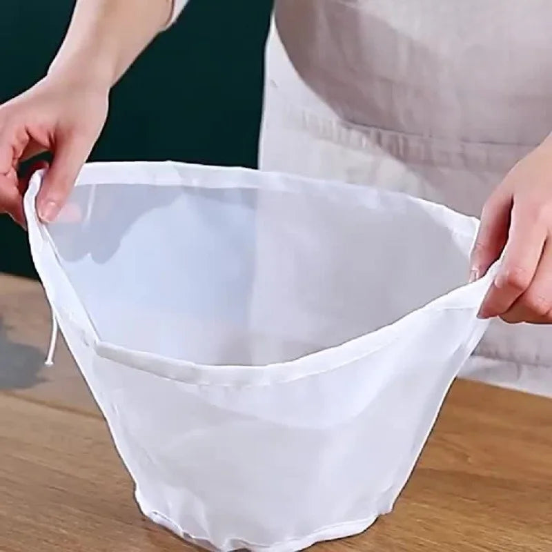 Reusable Vegetable Water Filter Bag Drawstring Food Strainer Squeeze Bag For Dumpling Fruit Cabbage Spinach Dehydration Qme