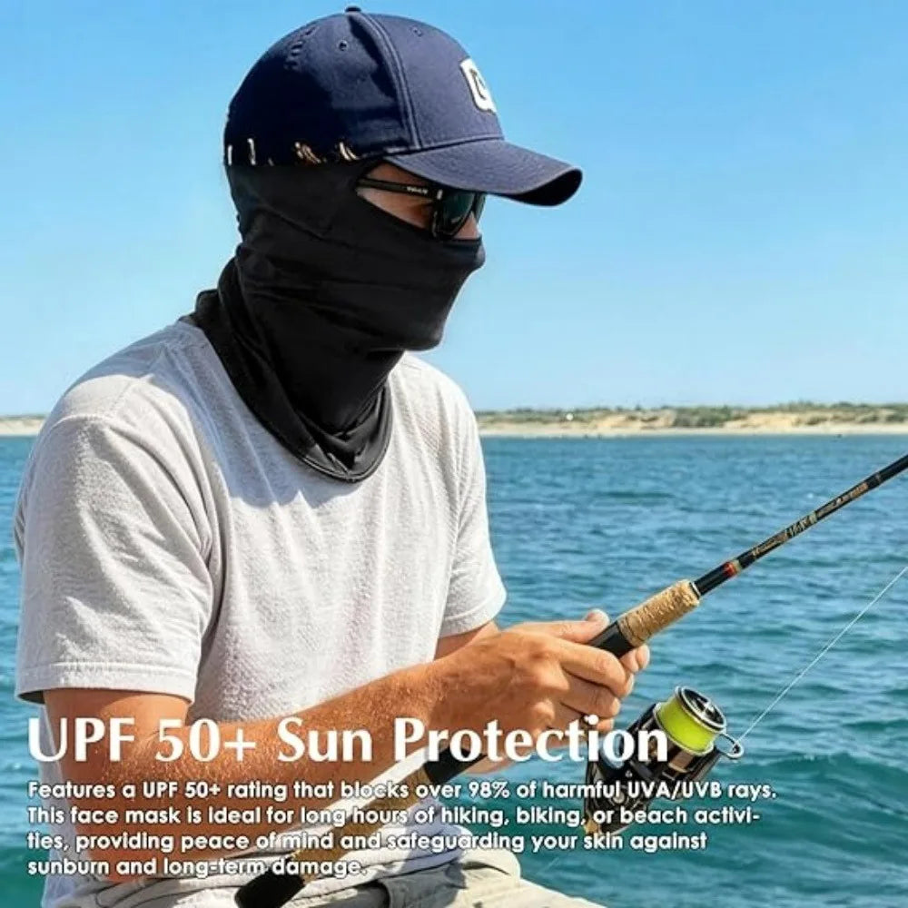 Ice Silk Sun Protection Cycling Mask UV Protector for Men/Women Outdoor Motorcycle Breathable Windproof Face Protection Headgear Qme