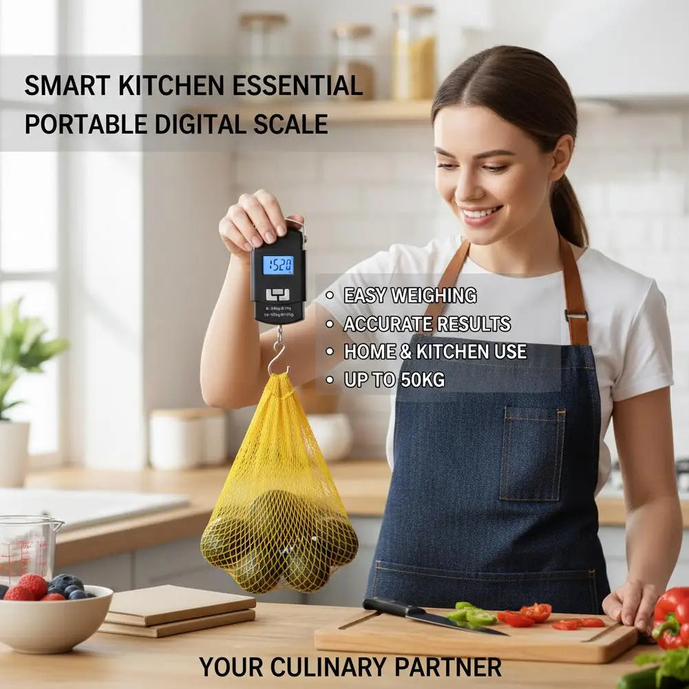 Handheld Electronic Scale Luggage Battery Automatic Reading LCD Qme