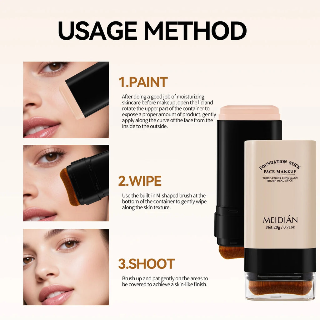 Foundation Make-up Stick Light Thin Moisturizing Delicate Qme