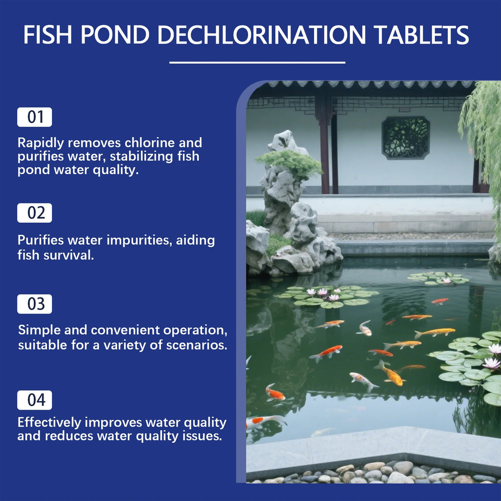 Yegbong Fish Pond Chemistry Fish Tank Treatment Chlorine Remove Sheet Aquarium Stain Cleaning Clear Water Maintenence Supplement Qme