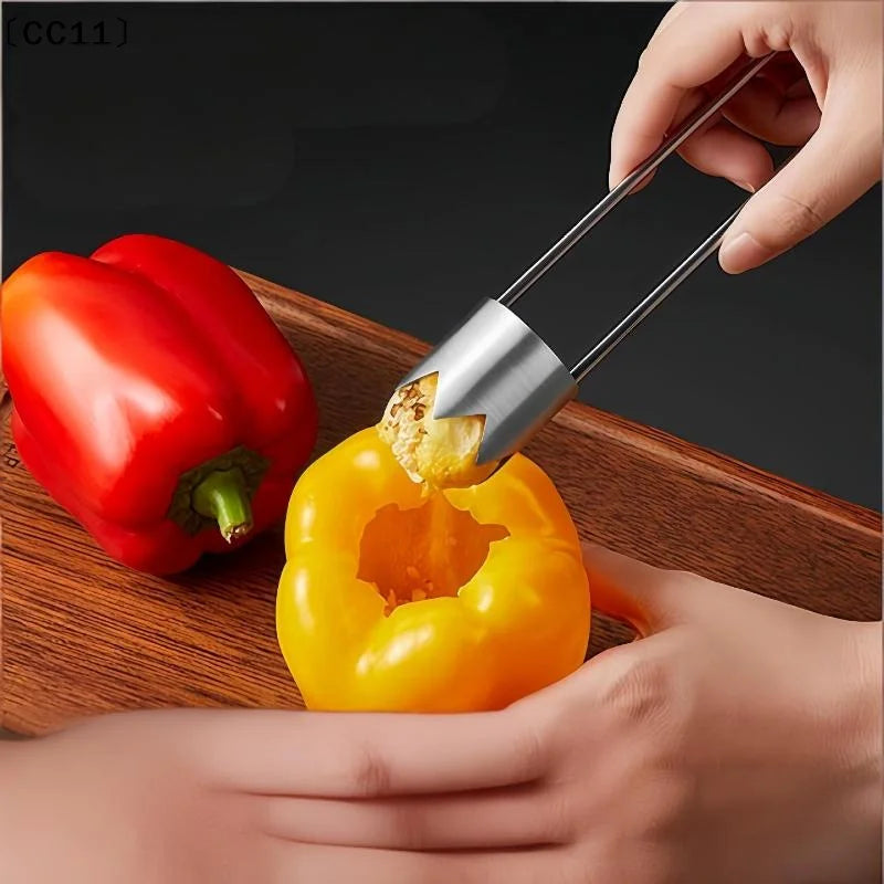 Stainless Steel Corer Tool Fruits Veggies Like Apples Peppers Qme