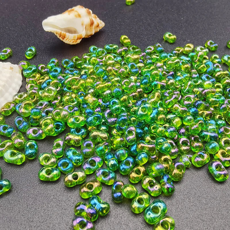 10g Glass Peanut Beads 3*6mm Transparent Small Glass Seed Bead Kit for Jewelry Making DIY Bracelets Necklaces Crafts Bulk Qme 4