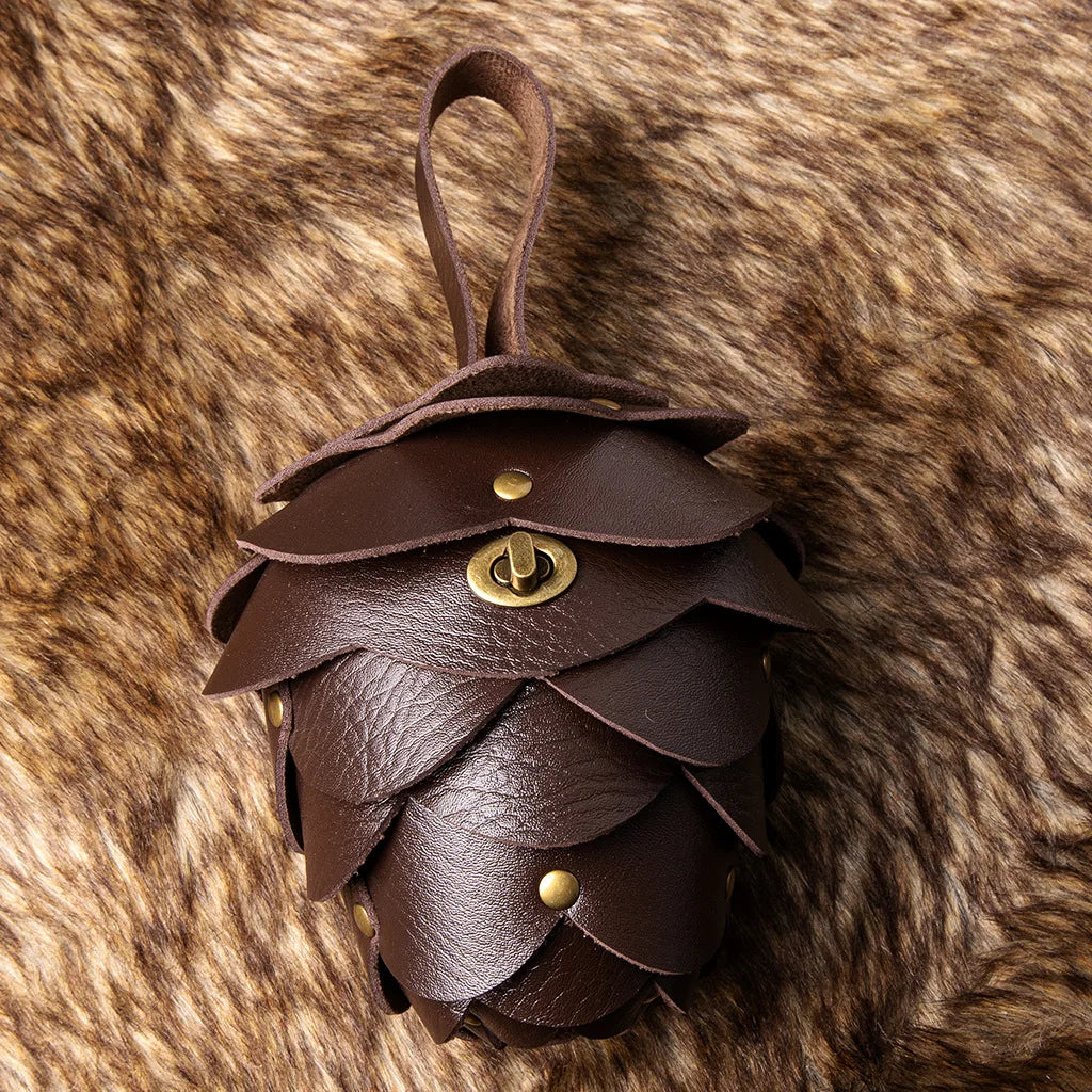 Steampunk Vintage PU Leather Mini Waist Bag Retro Coin Purse Qme Brown