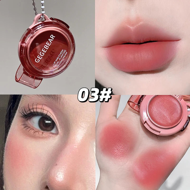 Gege Bear Multi-use Matte Blush Cream Dual Purpose Lip Cheek Tint Qme GX2075-03