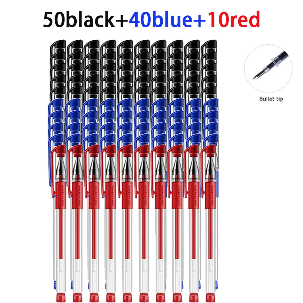 20-100Pcs Minimalist Gel Rollerball Pens Multi-purpose Smooth Writing Gel Pens Office Student Daily School Stationery Supplies Qme 50black 40blue 10red
