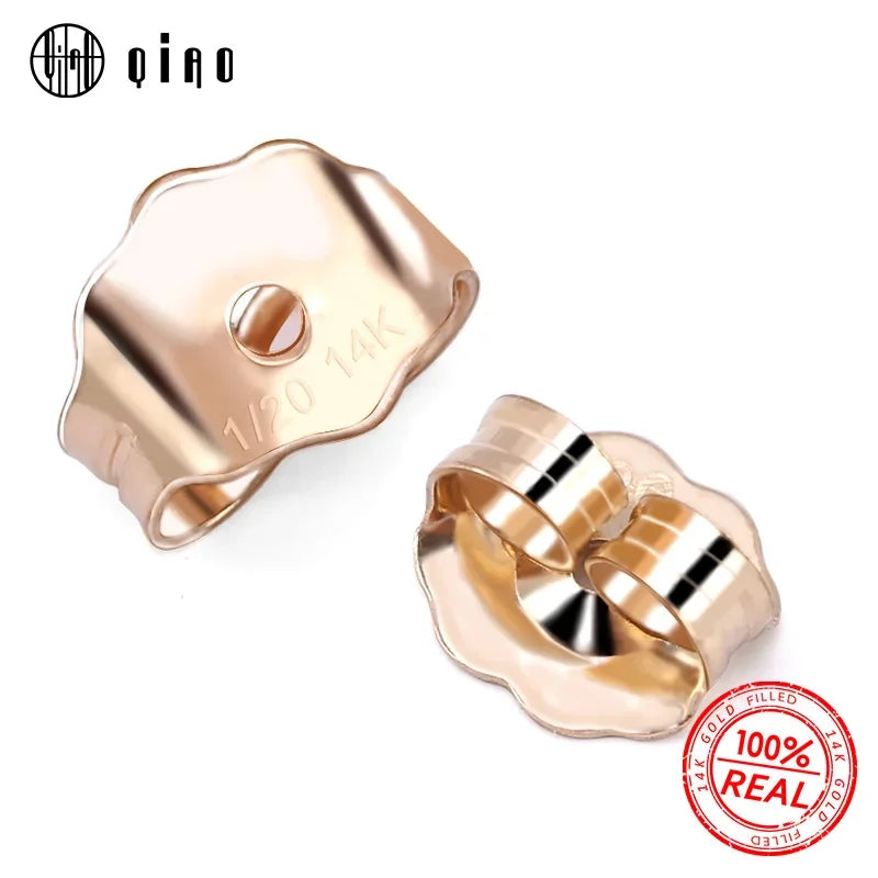 A Pair 14k Gold Filled Earrings Back Stopper Ear Stud 5Size Ear Post Nuts For DIY Earrings Stud Pin Caps Jewelry Making Supplies Qme