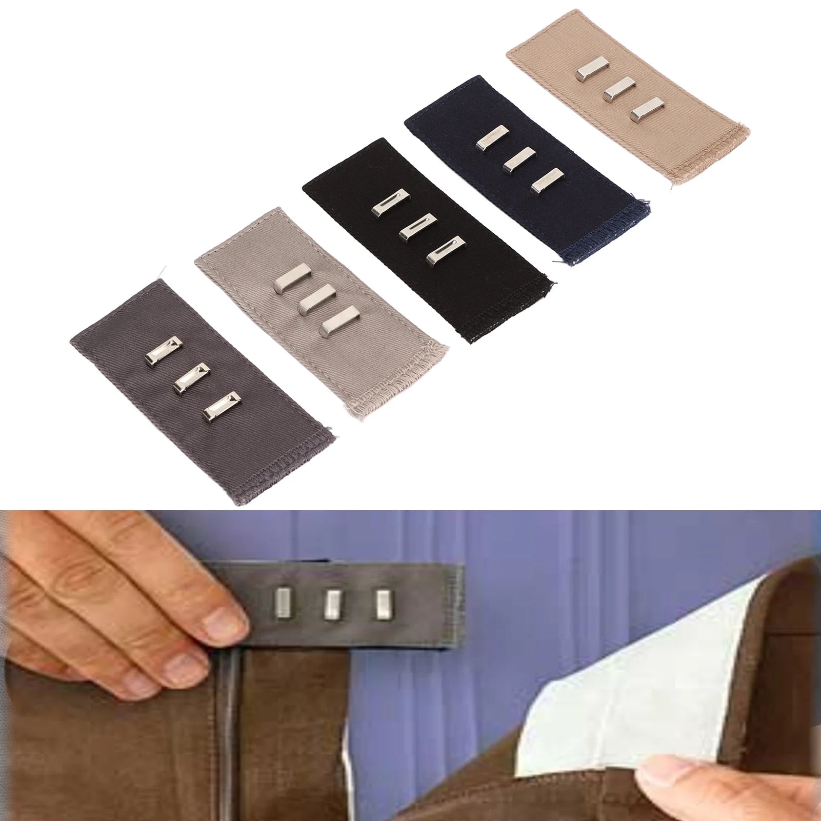 Pants Waist Extender Men Women Portable Soft Adjustable Hook Waistband Extender for Trousers Skirts Pants Waist Extender Qme