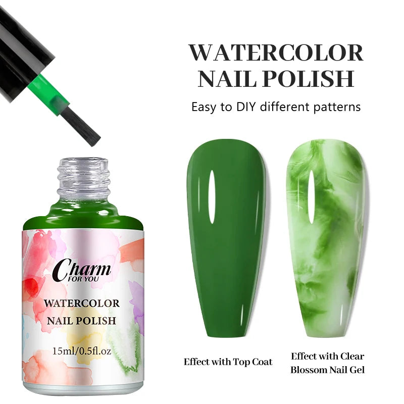 Clear Blooming Nail Gel Watercolor Marble Blossom Polish Spreading Qme
