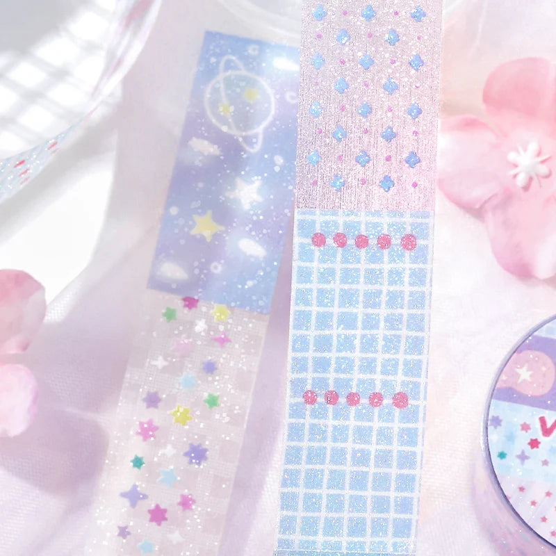 Korean Style Cartoon Light Salt Verse Making Tapes DIY Scrapbook Stickers for School Planner Decor Personalized Stationery Qme