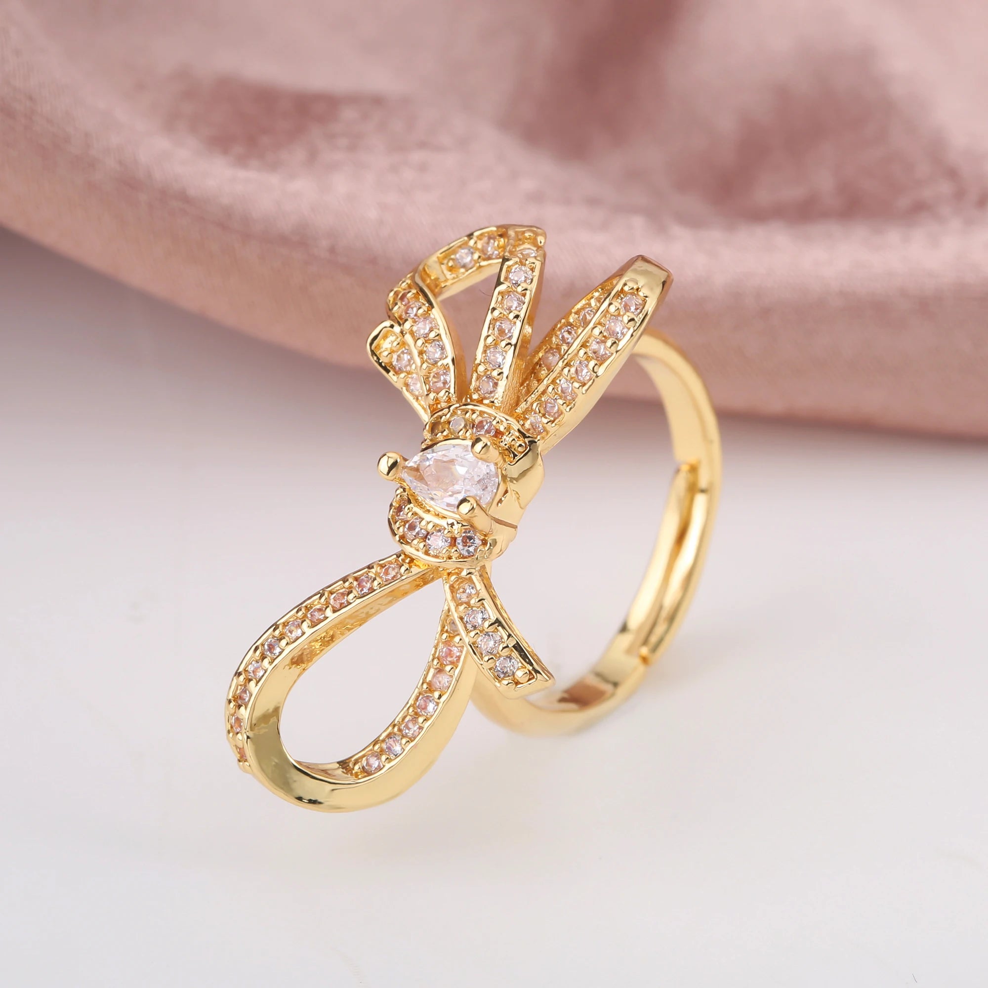 Fashion Geometric Shiny Cubic Zirconia Glamour Woman Adjustable Ring Personalized for Party Daily Wear Jewelry Gift Accessory Qme 5 resizable