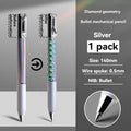 Mechanical Gel Pens Set , 0.5mm Black Ink Pens Fine Point Smooth Writing Pens, High-End Series for Office School Supplies Qme 1 silver pen
