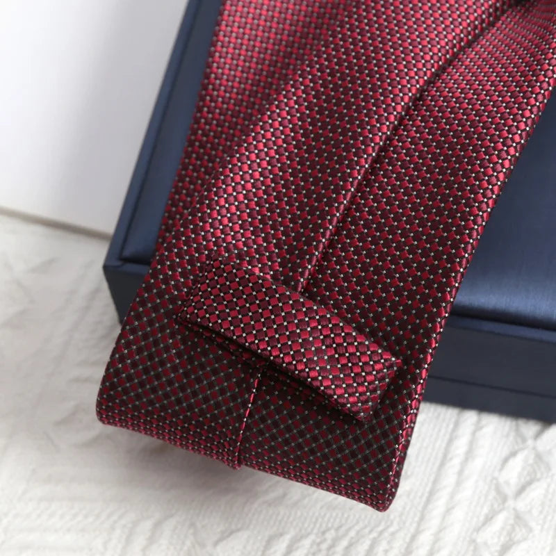 Men's Luxury Burgundy Jacquard Ties Mens Necktie Paisley Groom Neck Qme