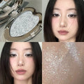 Pearlescent Lavender Eyeshadow Palette Facial Blusher Highlighter Brightening Glitter Heart-shaped Eye Shadow Makeup Cosmetics Qme 03