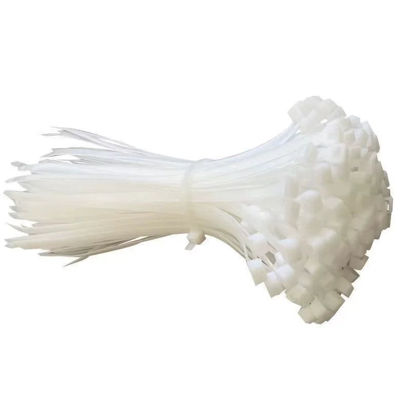 1000 pcs plastic clamping collar rilsan Cable ties clamp greenhouse plastic clamps self-tightening plastic necklace belts Qme WHITE 3x100mm