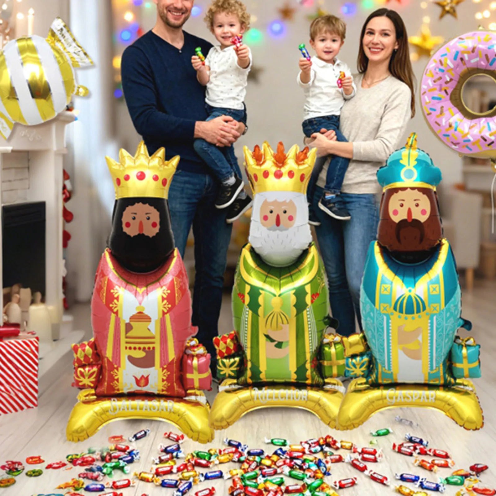 3pcs/set Kings Balloons King's Head Crown Balloons Cartoon King Aluminum Film Balloon Baby Shower Supplies Christmas Gift Globos Qme