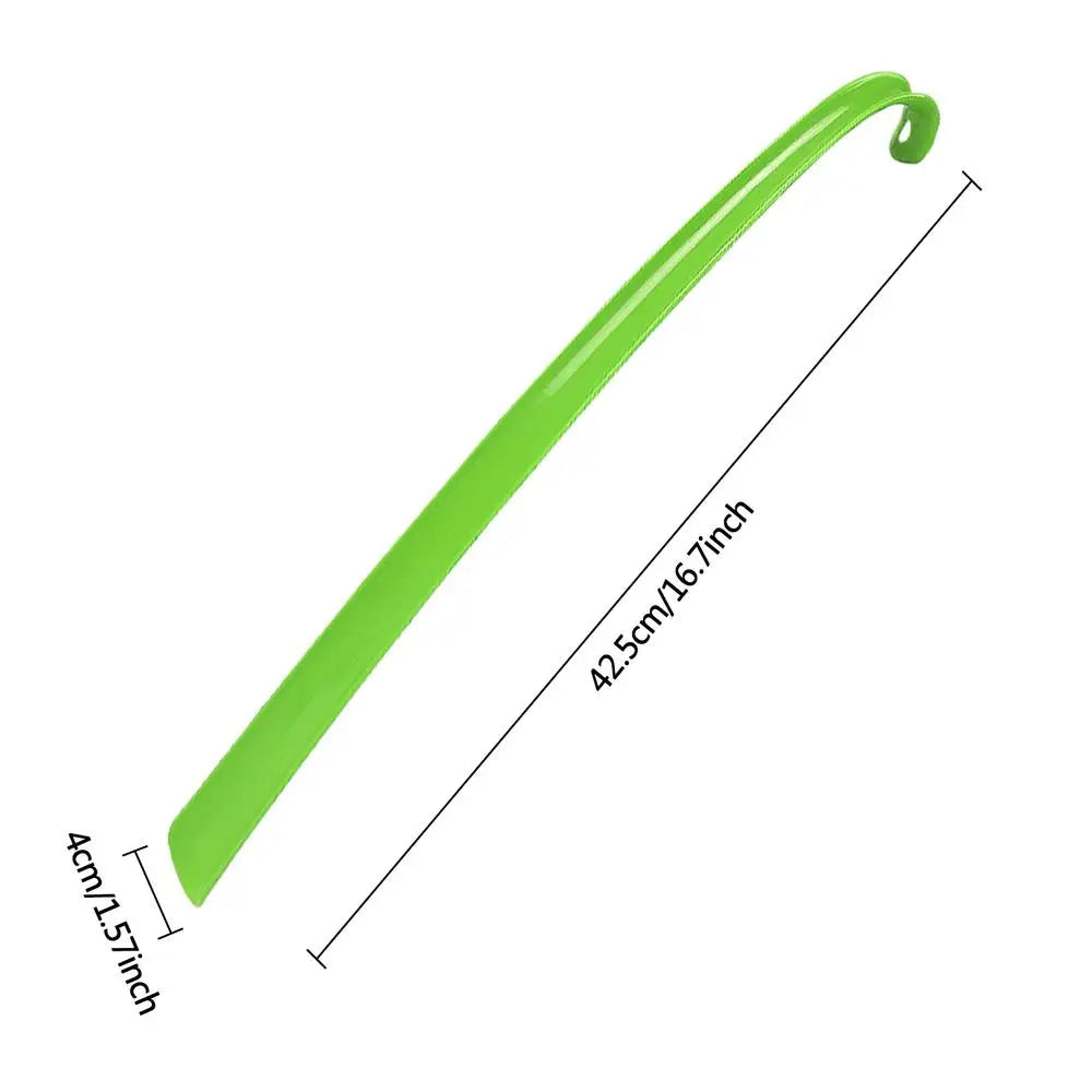 Long Handled Shoe Horn Dressing Stick Sock Remover Aid Helper Lazy Wear Helper Boot Lifter Shoehorns Accessories for Seniors Men Qme Green